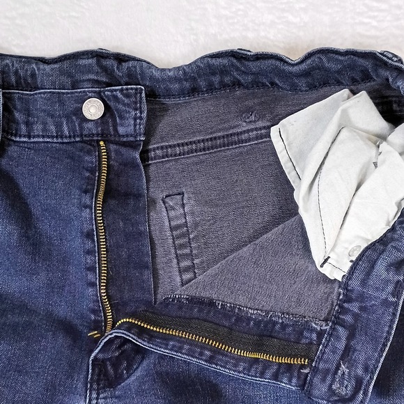 Levi's 514 Athletic Fit Dark Wash Blue Jeans Mens Size 38x32 Stretch Denim - Picture 11 of 16